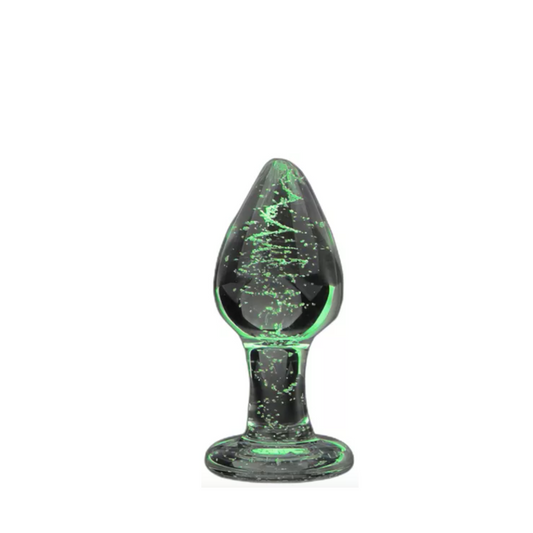 Plug anal de cristal fluorescente chico