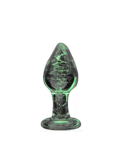 Plug anal de cristal fluorescente chico