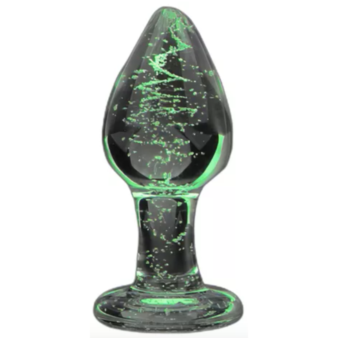 Plug anal de cristal fluorescente grande