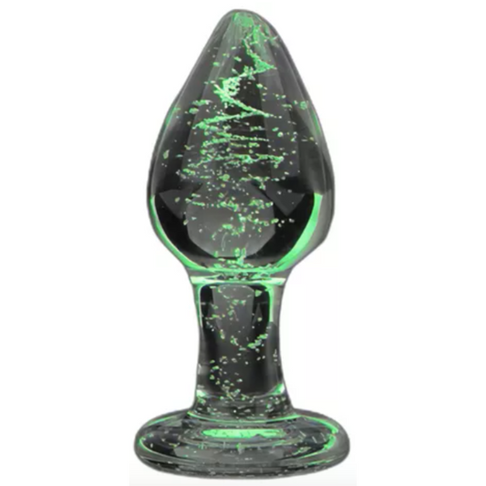 Plug anal de cristal fluorescente grande