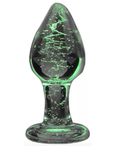 Plug anal de cristal fluorescente grande