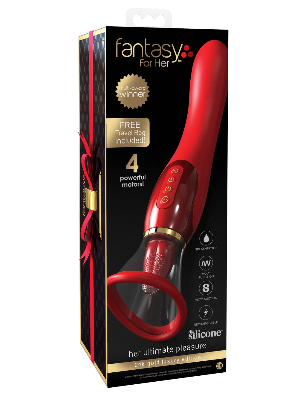 Succionador Her Ultimate Pleasure Rojo/Oro 24K